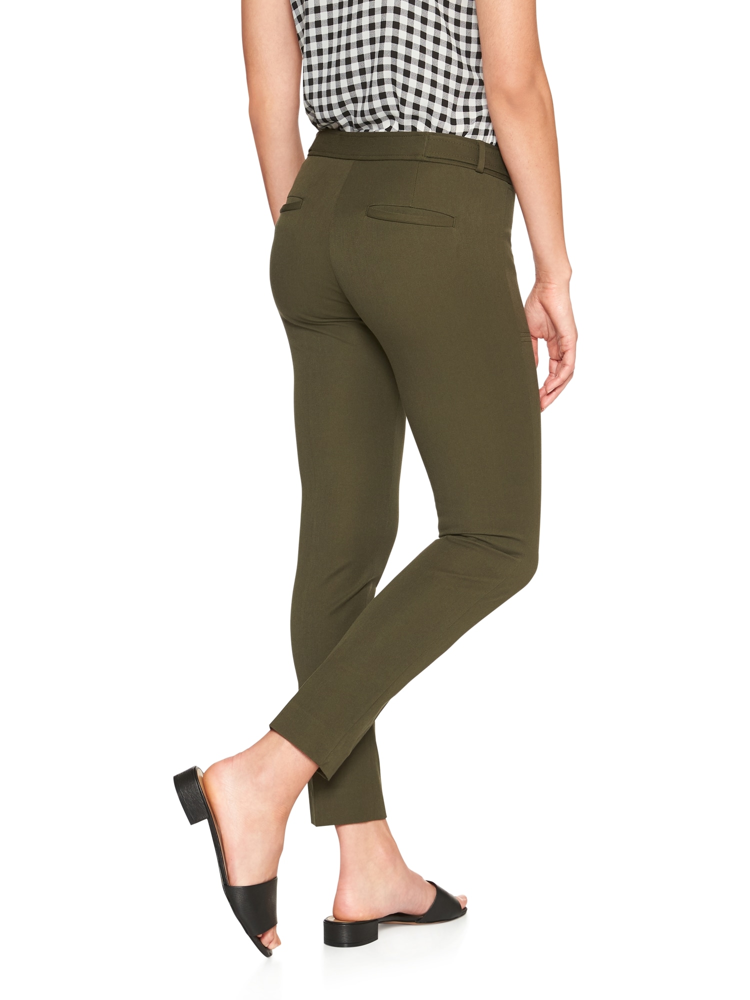 Sloan Button-Tab Front Seam Slim Ankle Pant | Banana Republic Factory