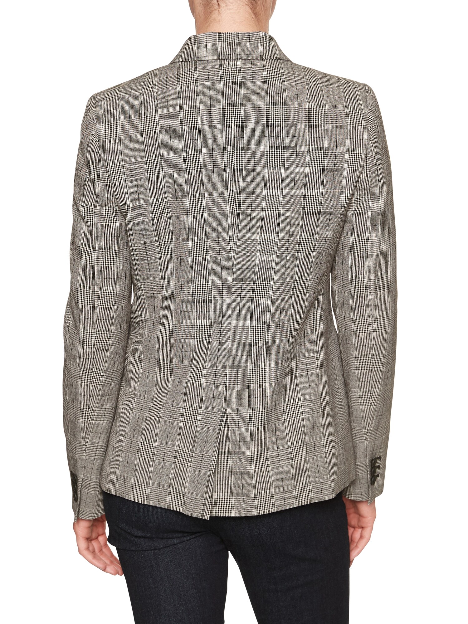 Machine Washable Plaid Double Breasted Cutaway Suit Blazer