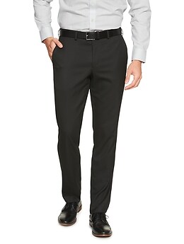 black stretch slim fit trousers