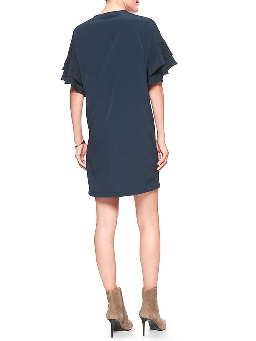 Flounce sleeve shift dress hotsell