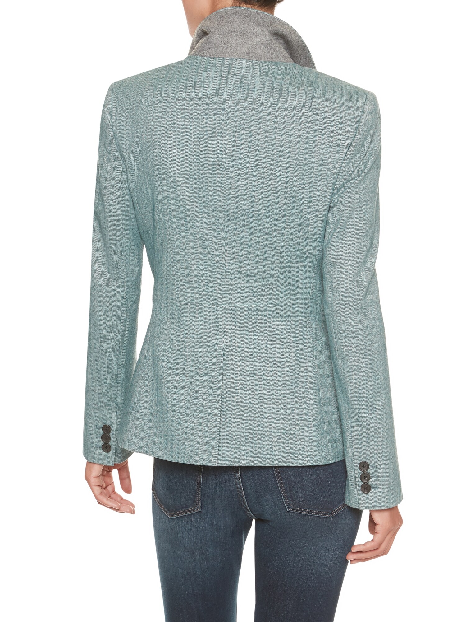 Machine Washable Herringbone Cutaway Suit Blazer Banana Republic Factory