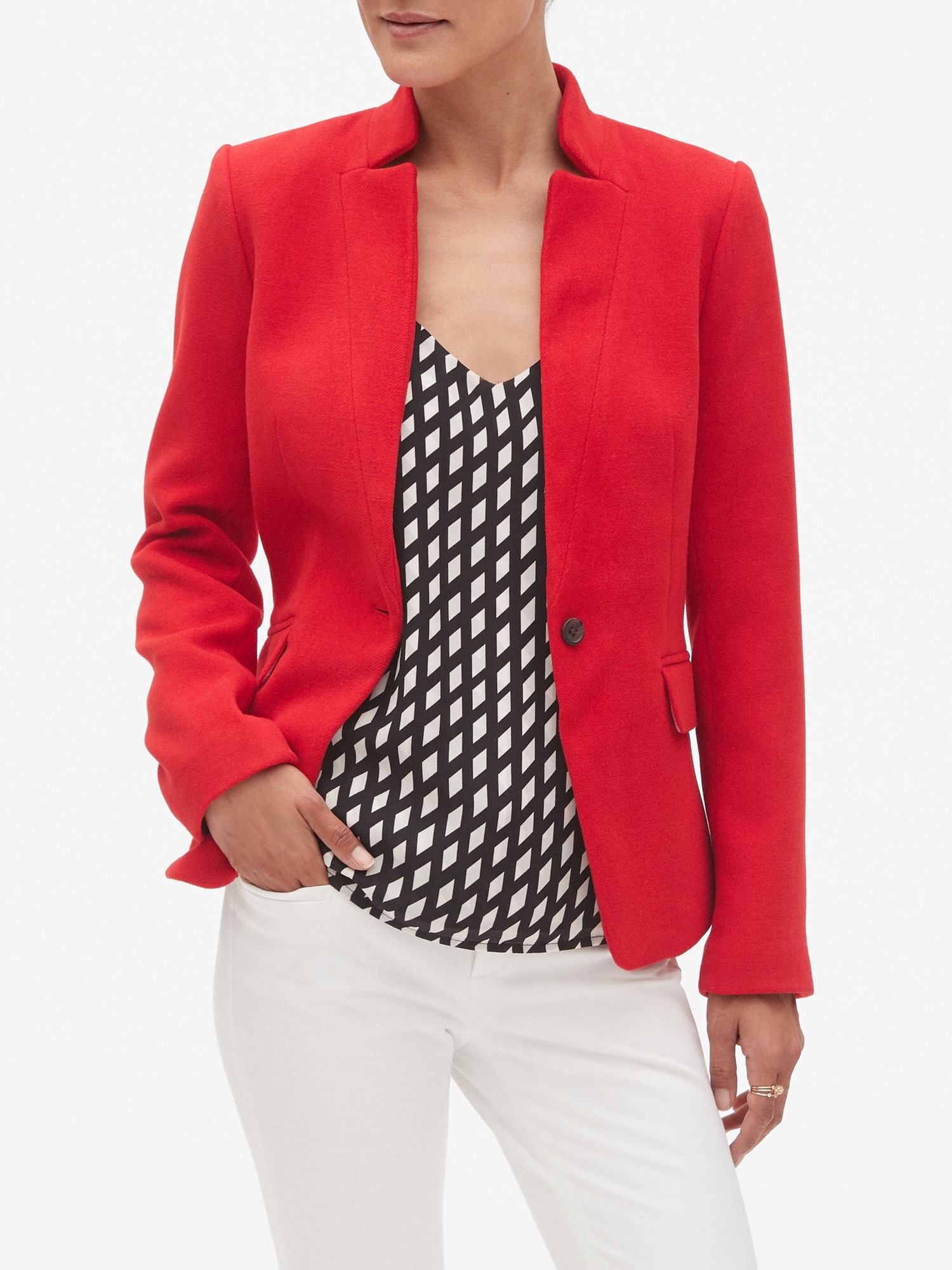 Inverted collar shop blazer