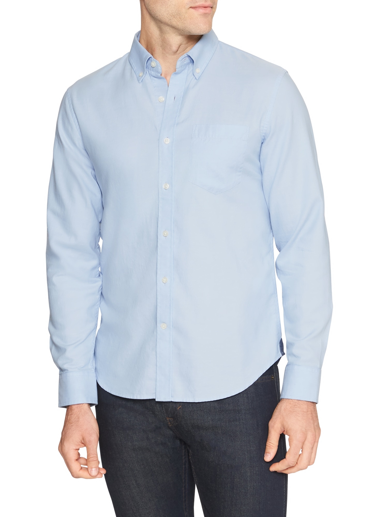 SlimFit Untucked Oxford Shirt Banana Republic Factory