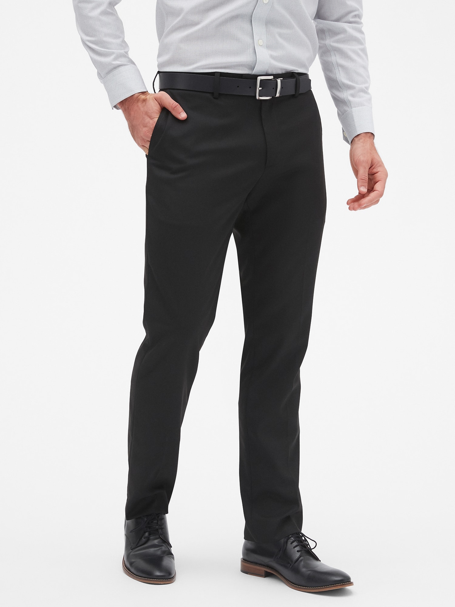 Slim-Fit Wrinkle Resistant Black Pant | Banana Republic Factory