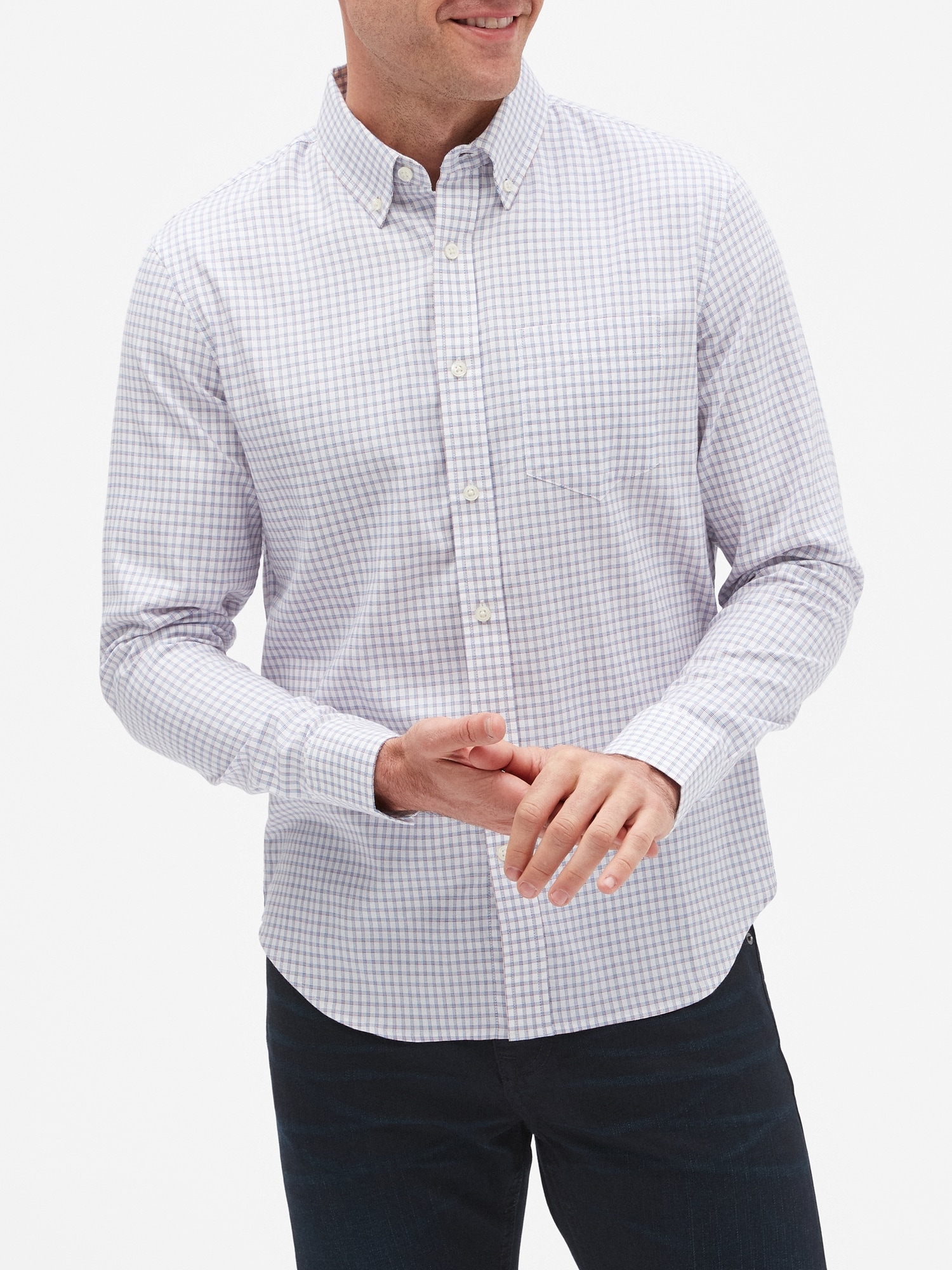 Slim-Fit Untucked Oxford Shirt