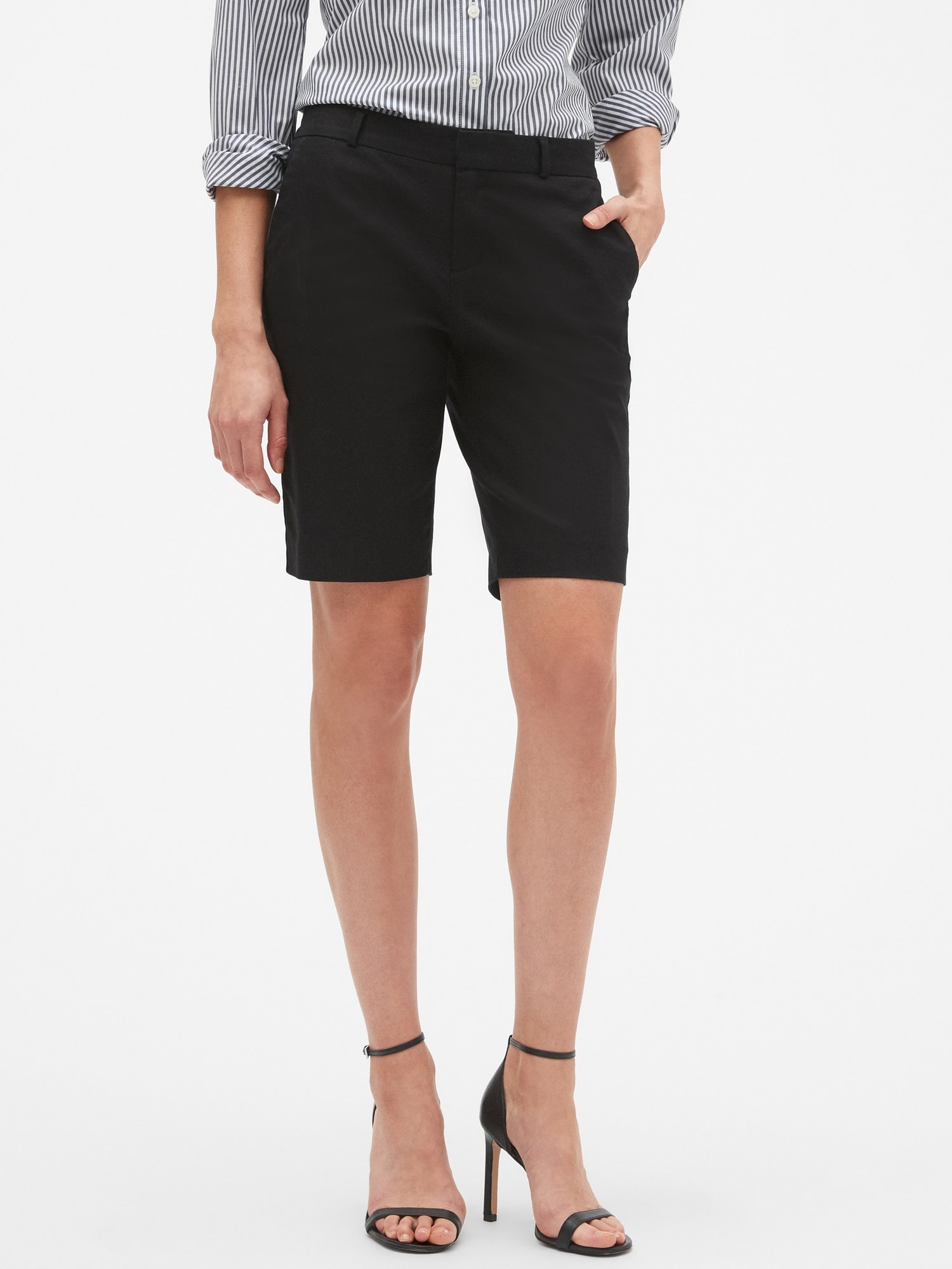 Petite Tailored Pique Bermuda Shorts 10 inch inseam Banana Republic
