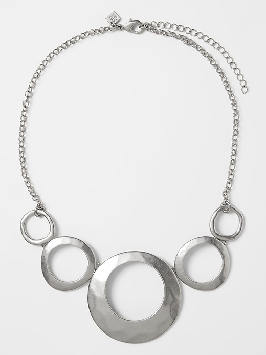 Silver Circle Hammered Necklace | Banana Republic Factory