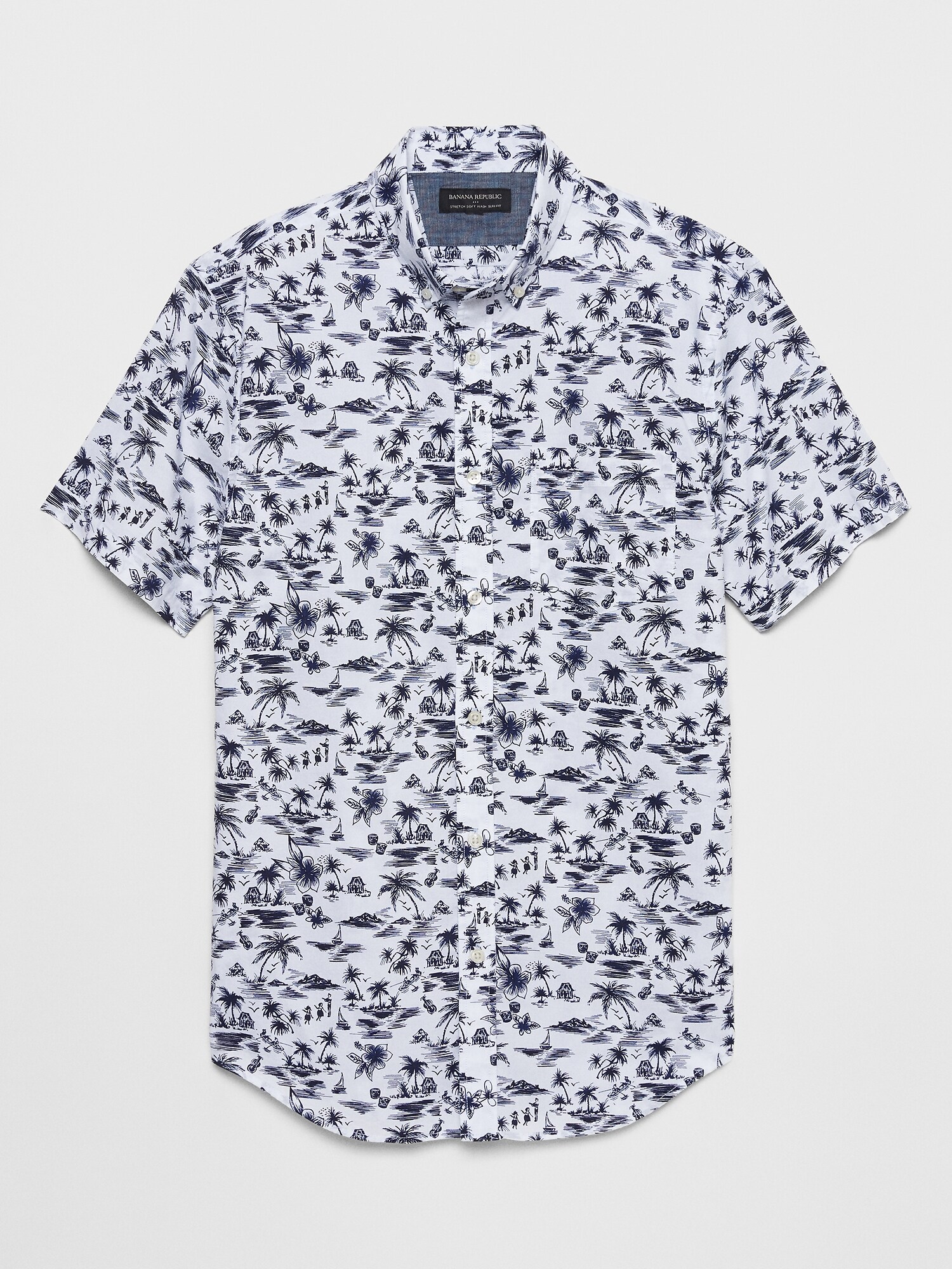 Slim-Fit Soft Wash Print Shirt | Banana Republic Factory