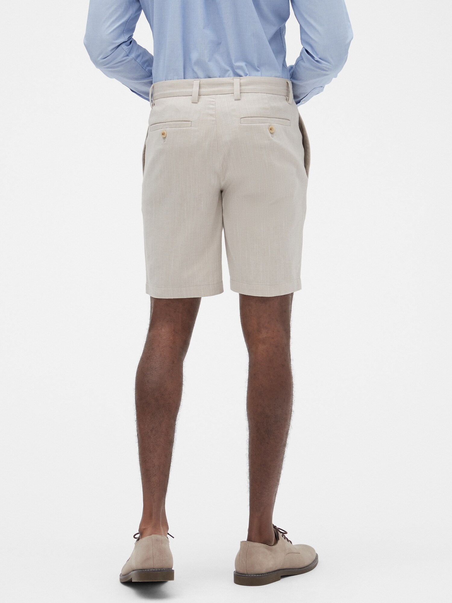 9" Aiden Slim-Fit Stretch Khaki Textured Club Shorts