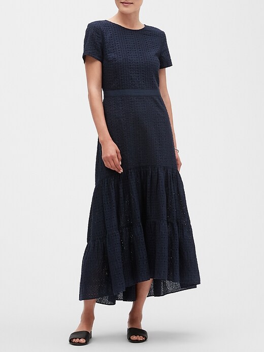 banana republic eyelet midi dress