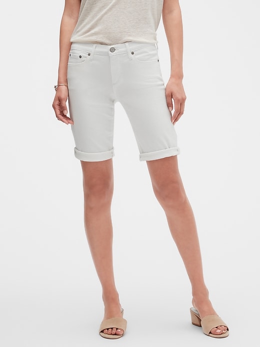 White Denim Bermuda Shorts 10 inch inseam Banana Republic Factory