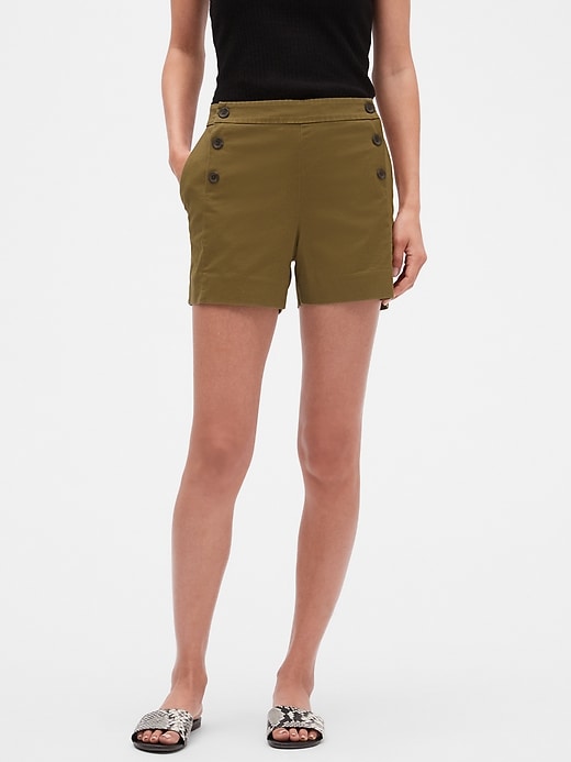 Petite Side Zip Sailor Shorts - 4 inch inseam | Banana Republic Factory