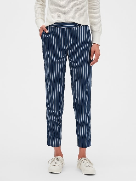 off white yellow stripe pants