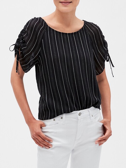 Petite RuchedSleeve Top Banana Republic Factory