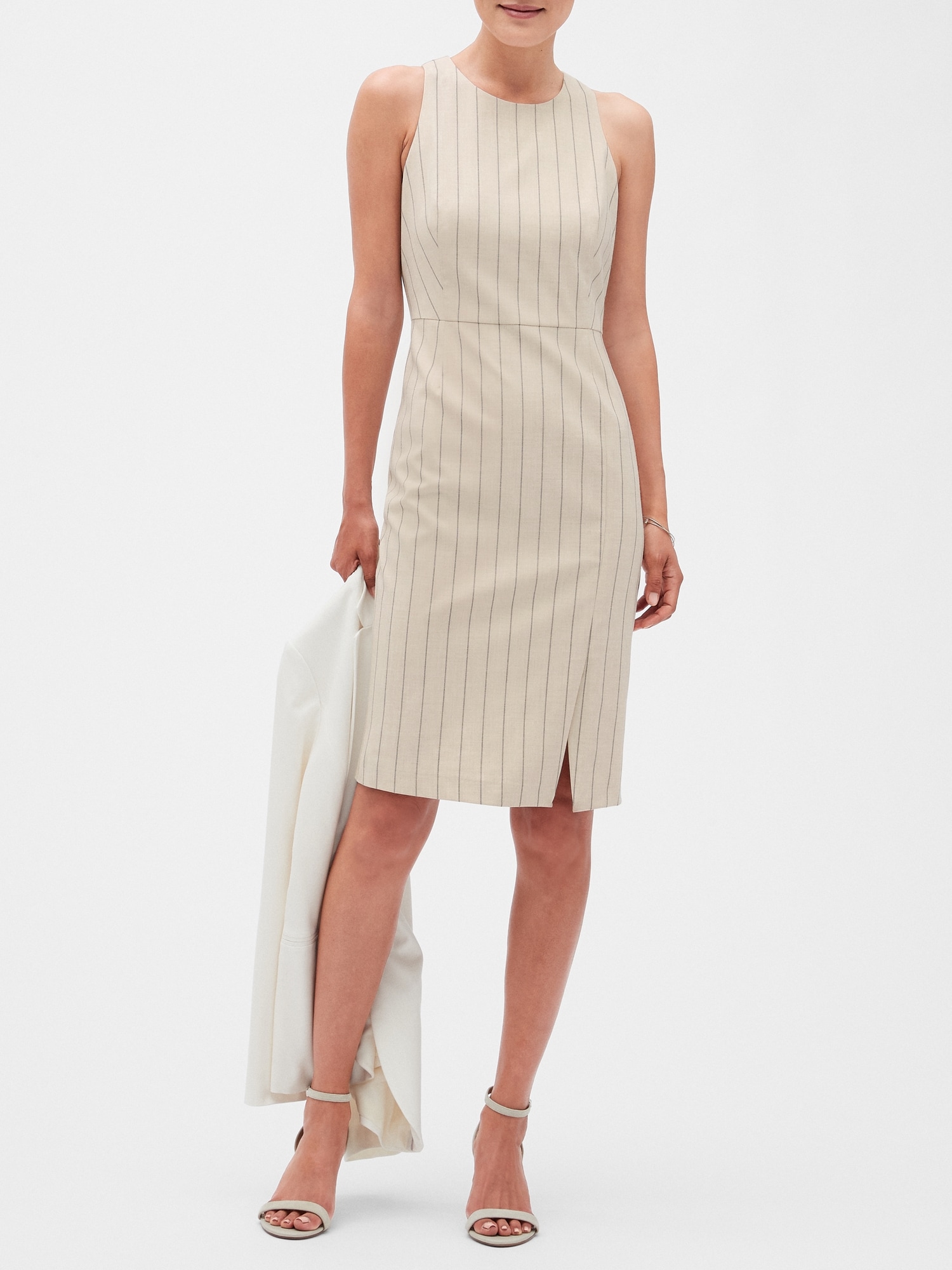 Pinstripe sheath outlet dress