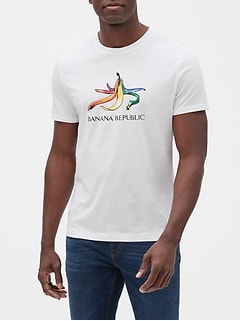 banana shirt tees republic graphic pride clearance rainbow sizes mens bananarepublicfactory