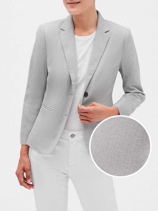 Herringbone Shrunken Crop Blazer Banana Republic Factory