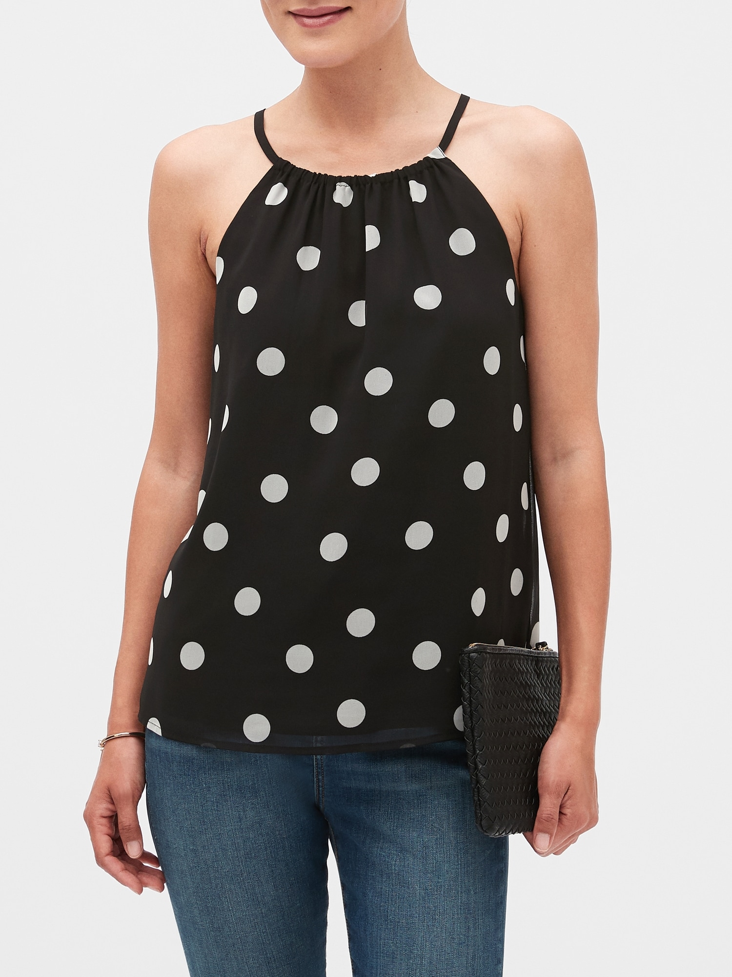 Dot Print Halter Top