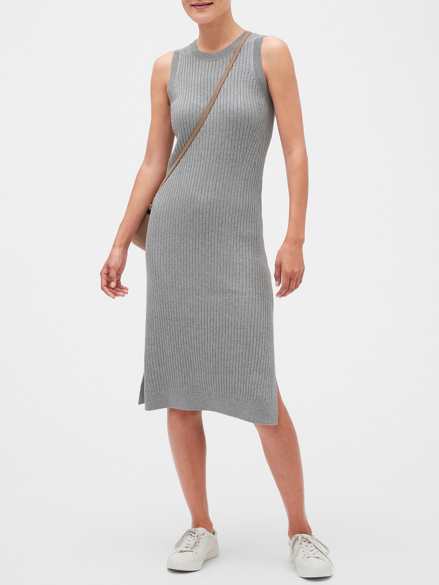 ribbed midi sweater dress