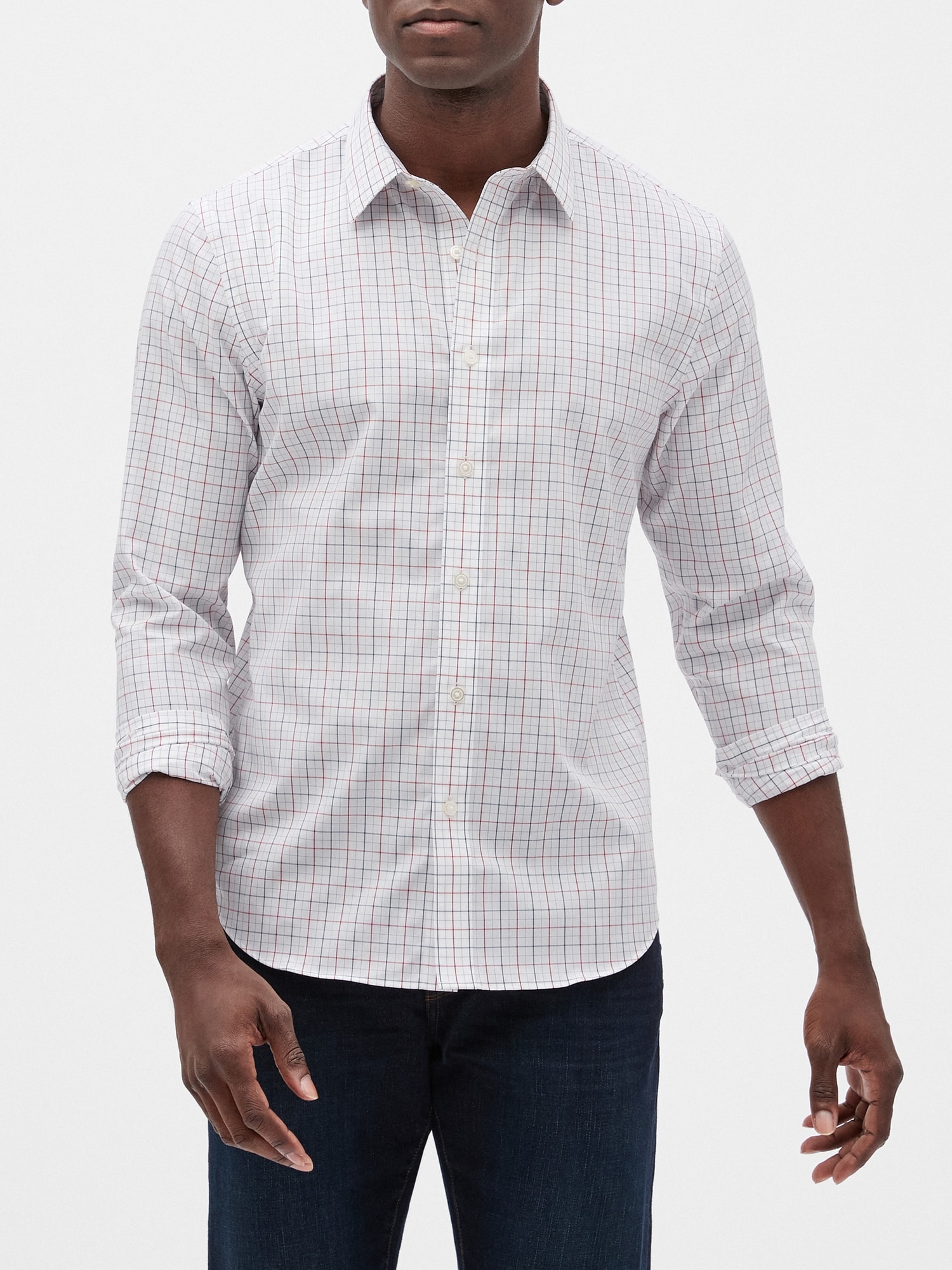 SlimFit Untucked NonIron Shirt Banana Republic Factory