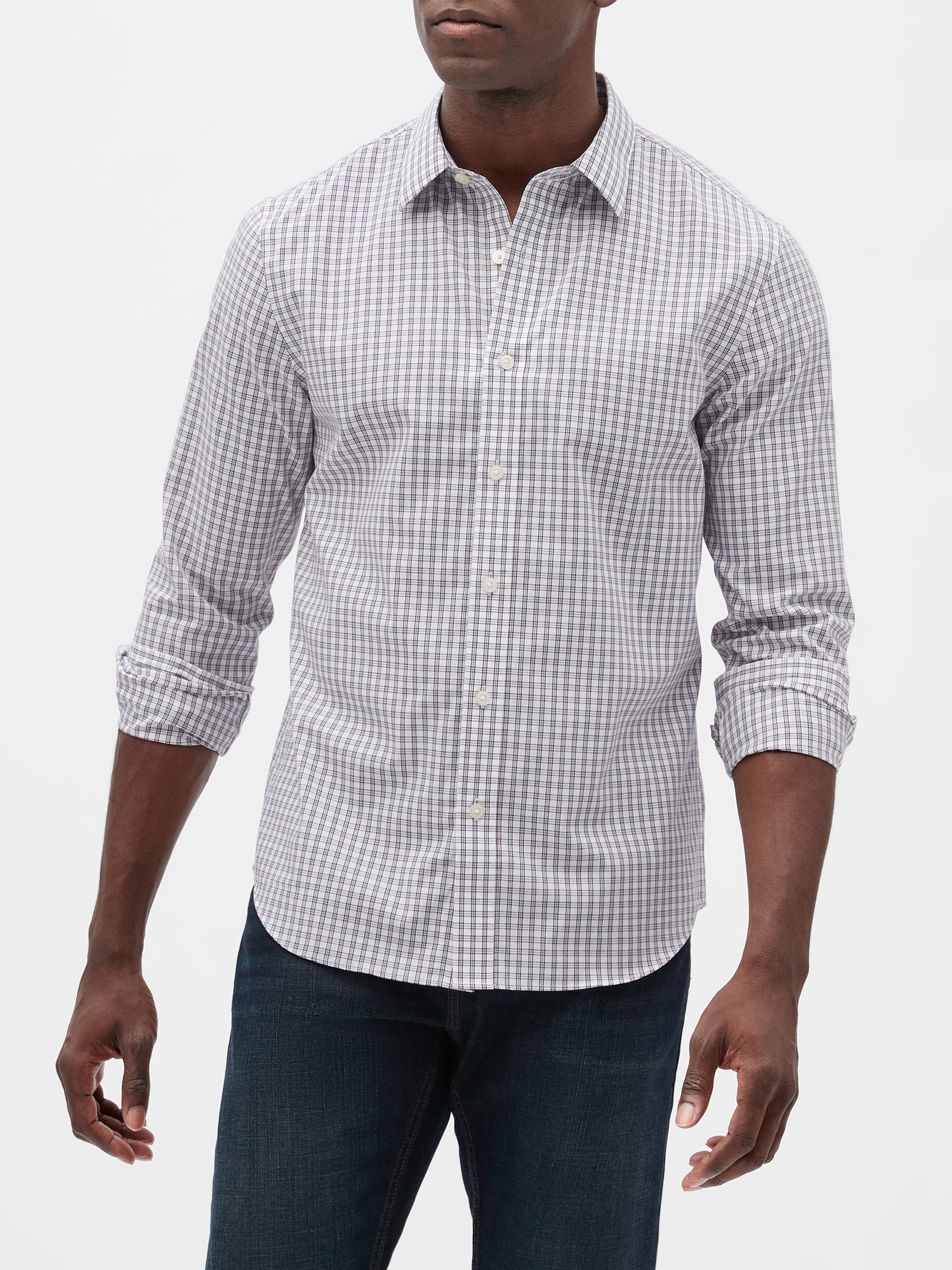 SlimFit Untucked NonIron Shirt Banana Republic Factory