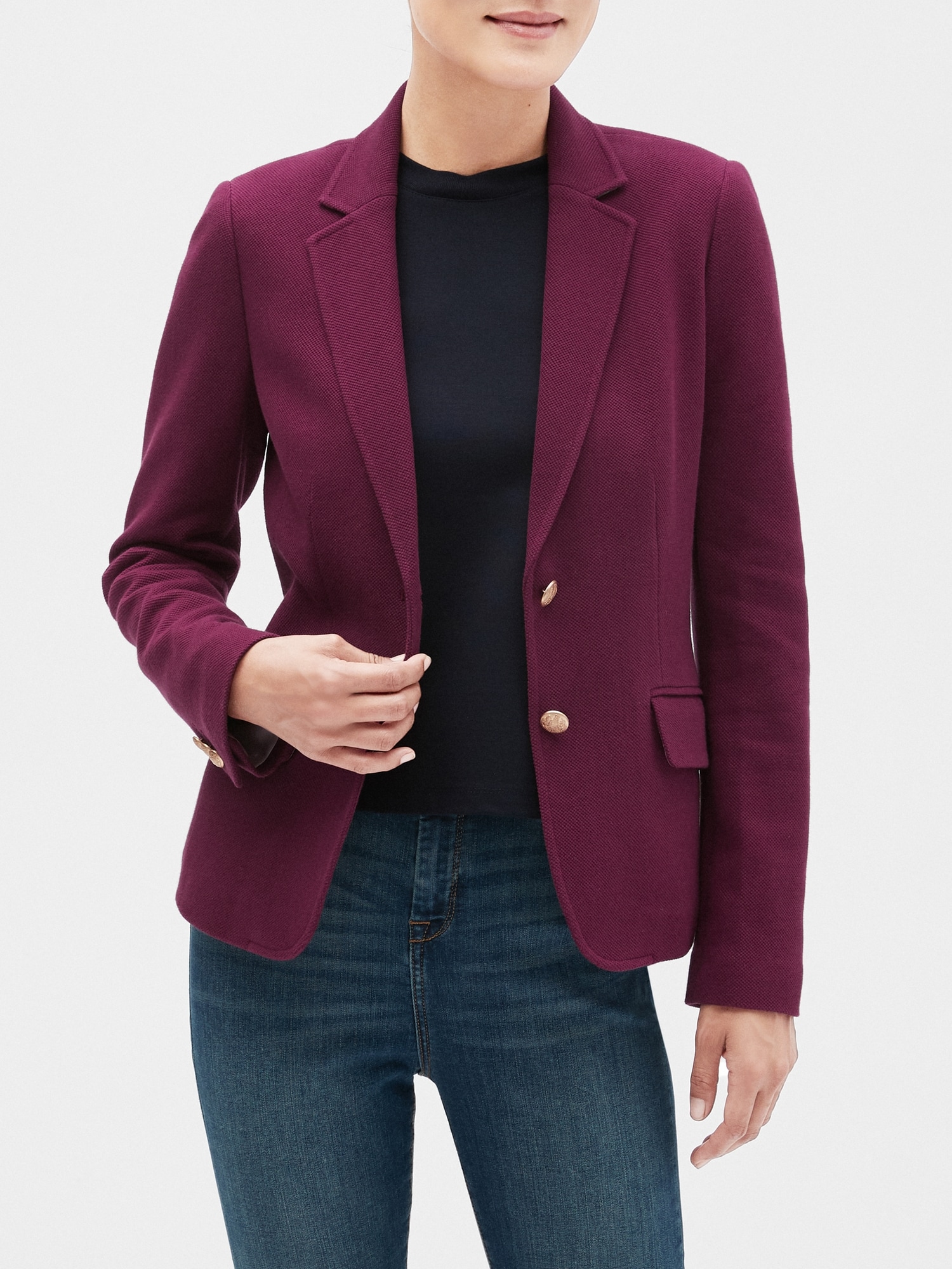 Knit Pique Academy Blazer | Banana Republic Factory