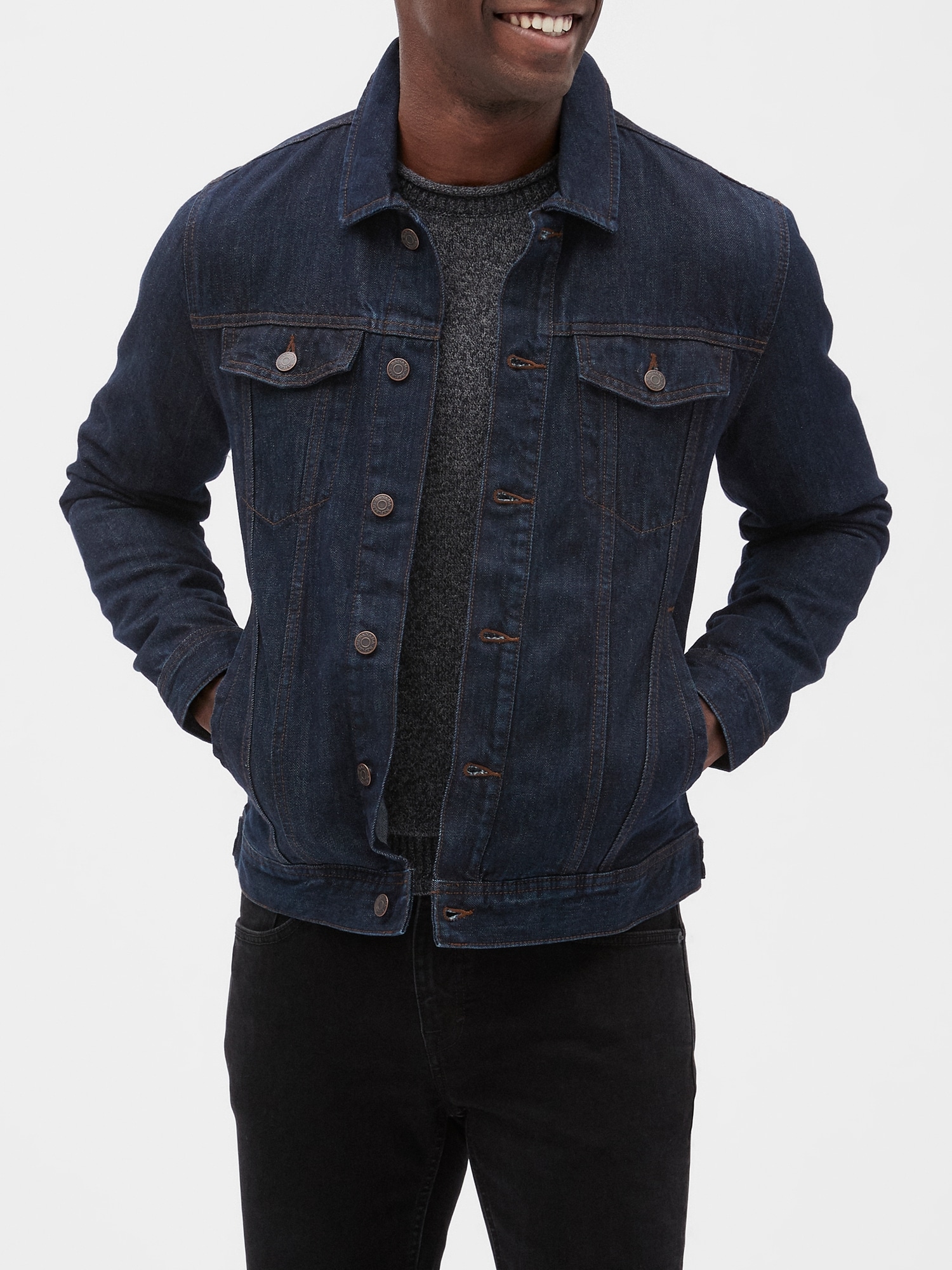 gray jean jacket