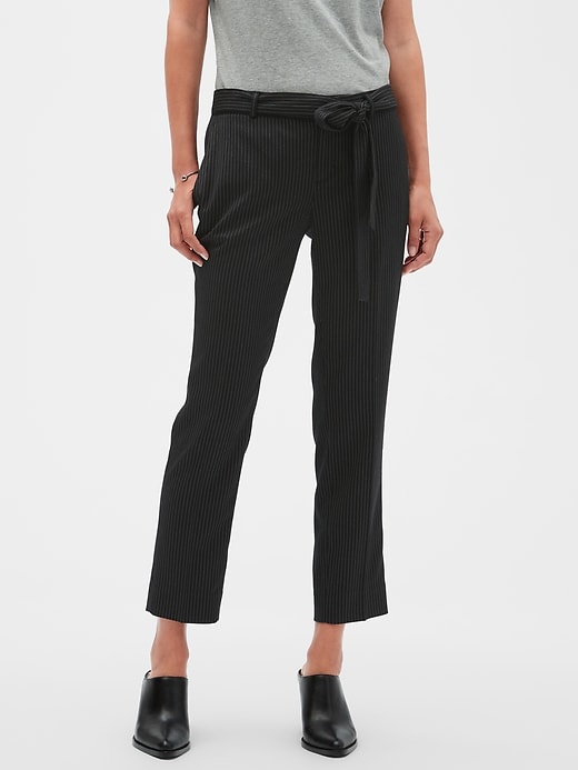 Pinstripe Striped Tie Waist Pants Avery Tie-Waist Pinstripe