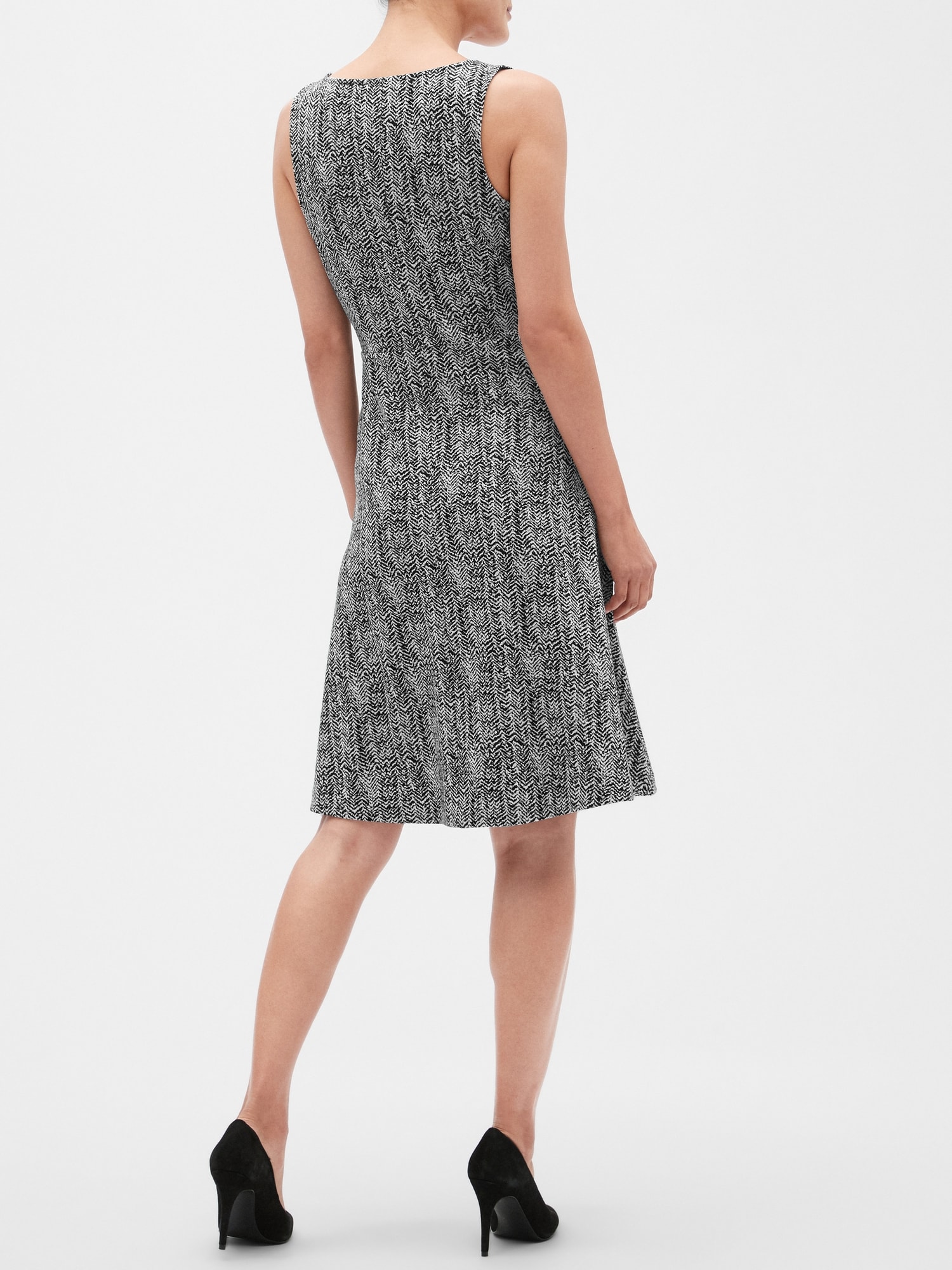 Geo Print Fit-and-Flare Dress