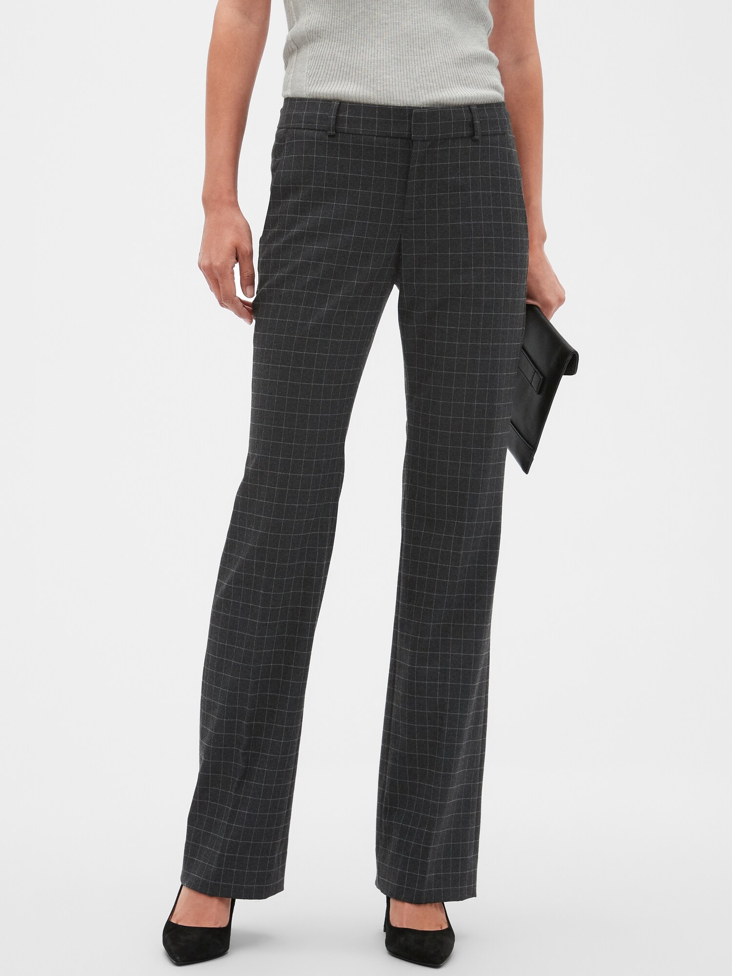 Washable Logan Charcoal Windowpane Suit Trouser
