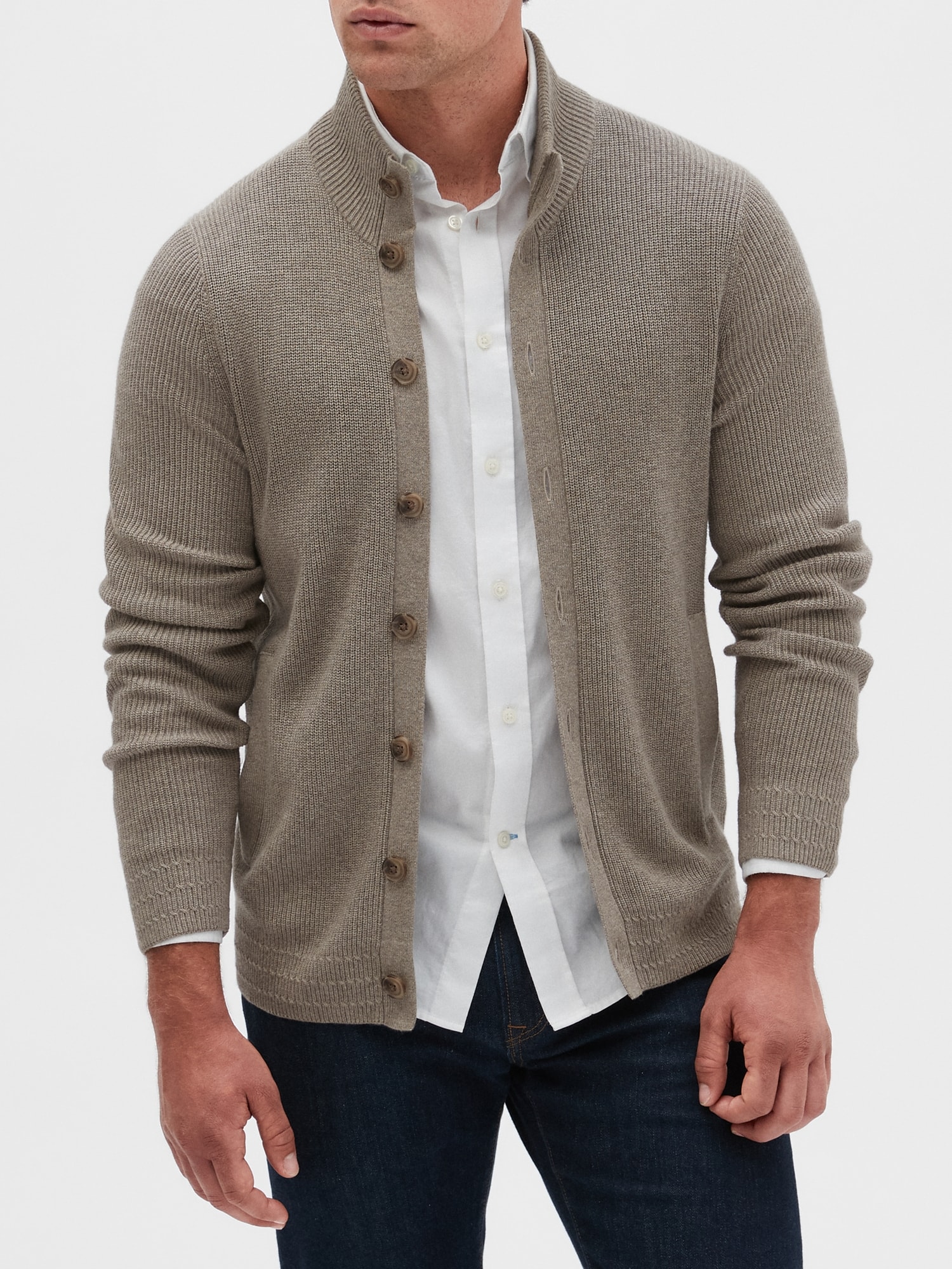 Mock Neck Button Down Sweater Banana Republic Factory