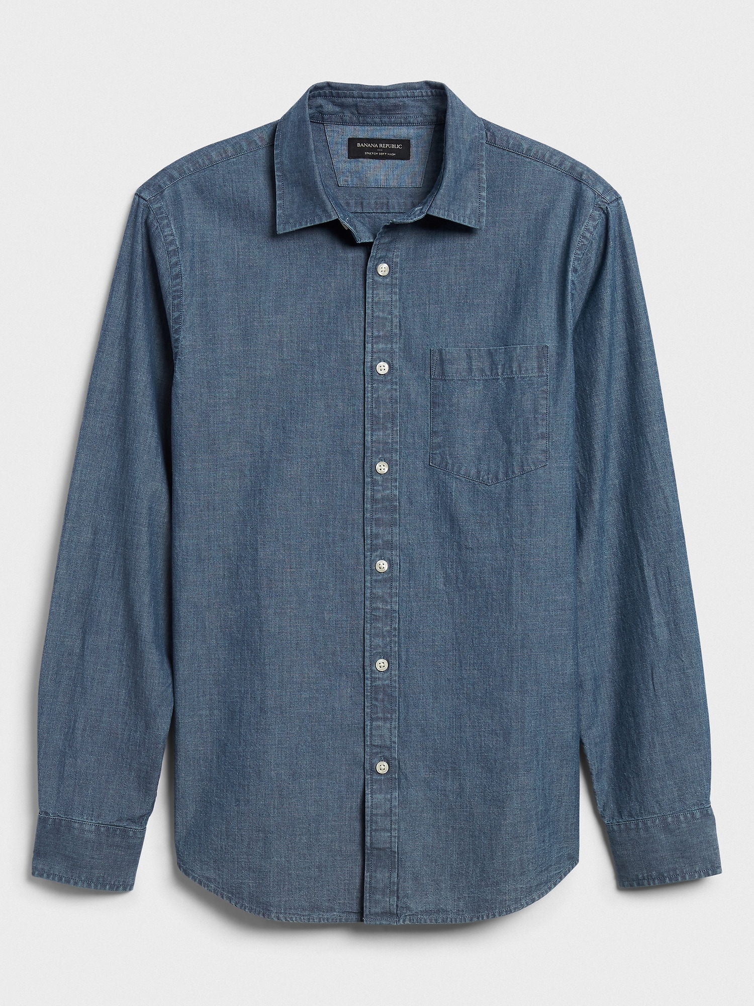 Standard-Fit Soft-Wash Chambray Shirt | Banana Republic Factory