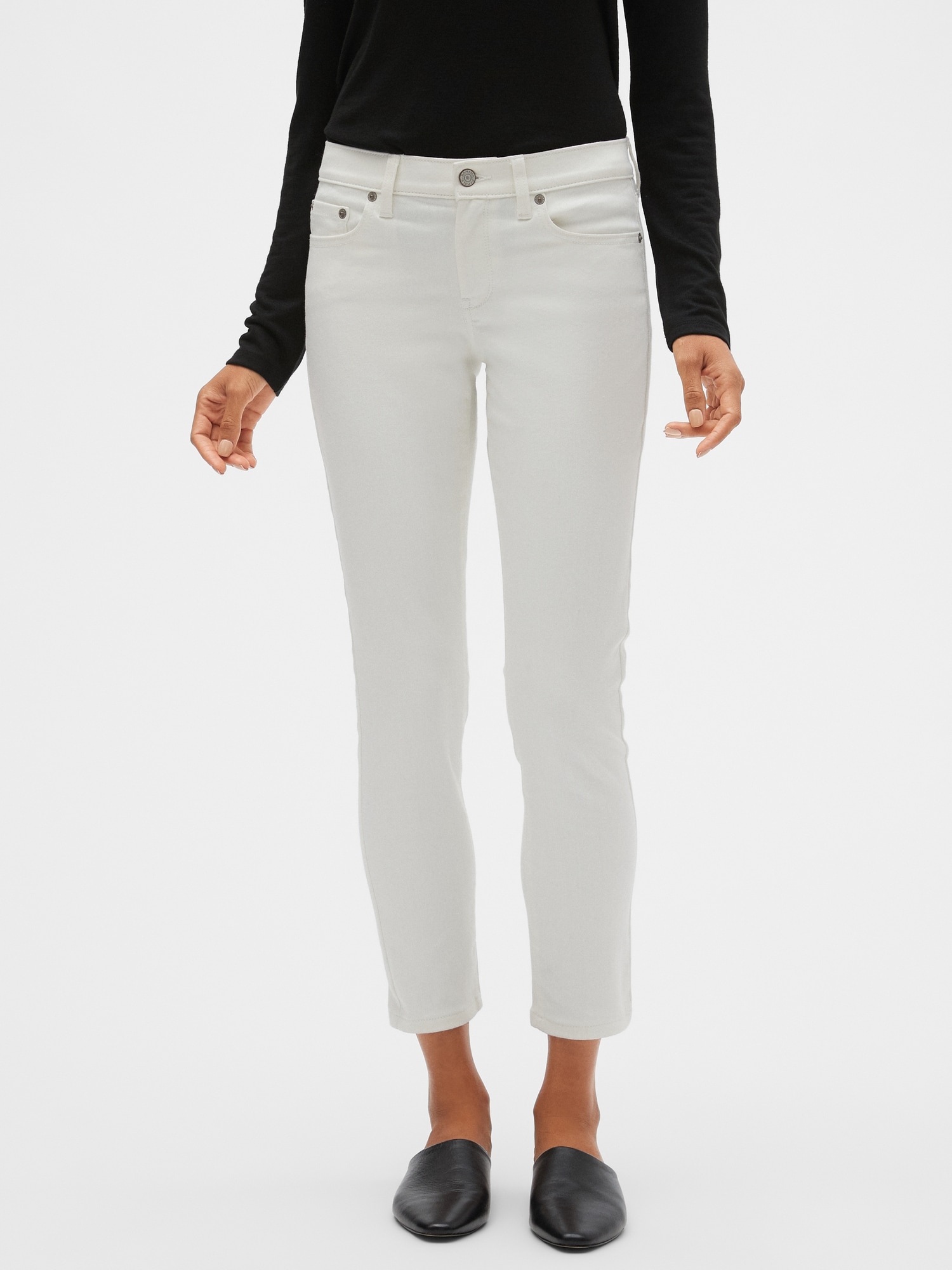 white skinny ankle jeans