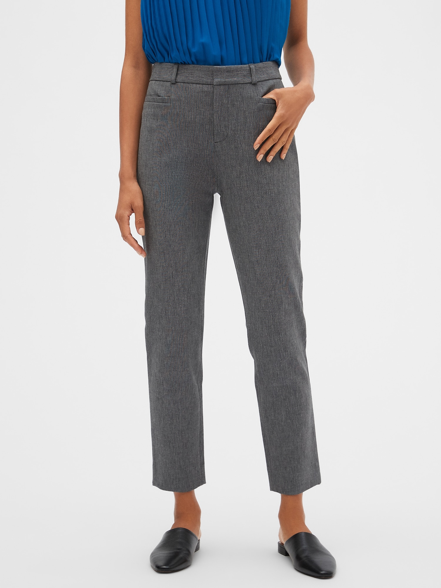 Petite High Rise Sloan Charcoal Heather Slim Ankle Pant