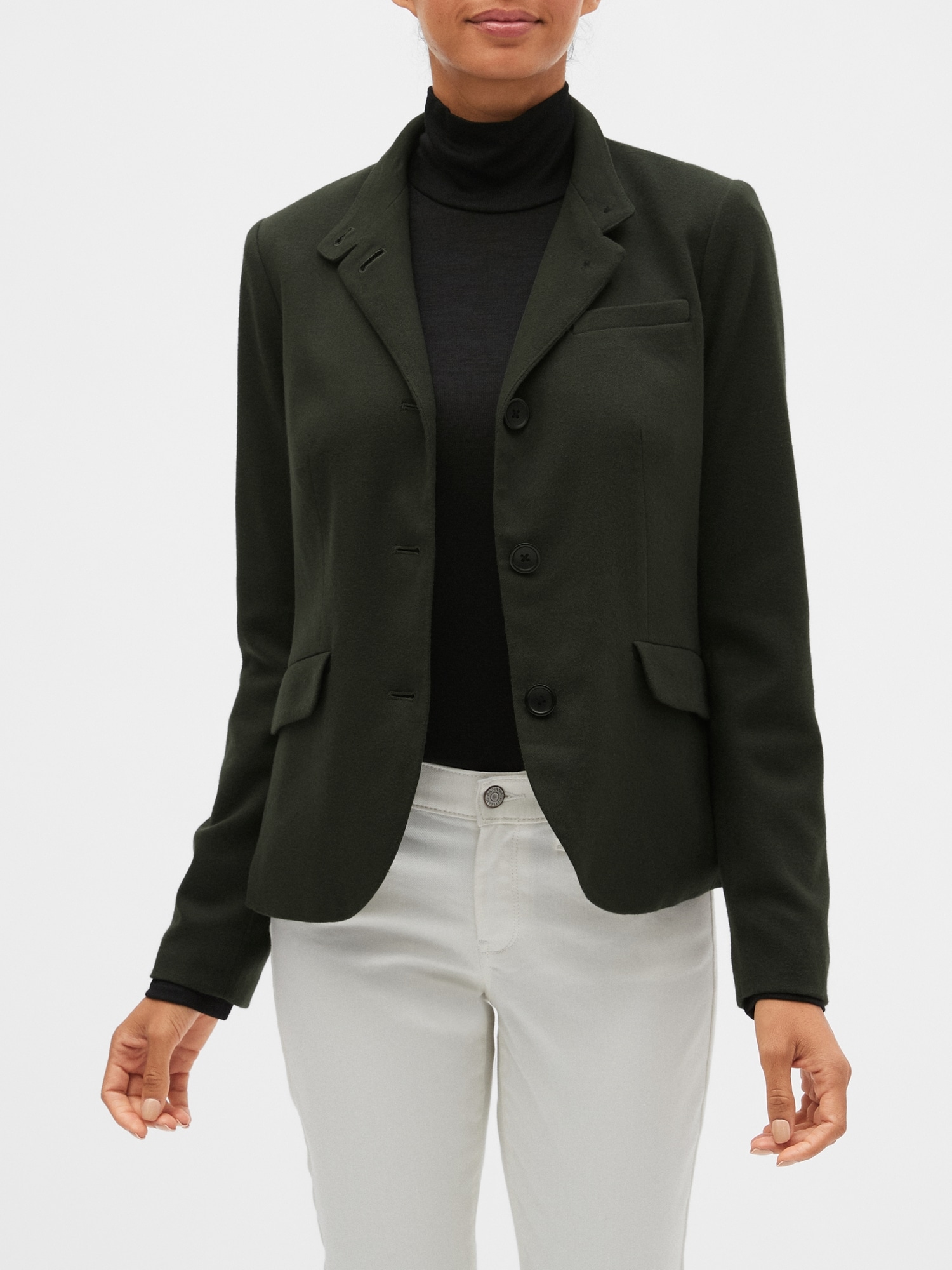 Petite military outlet blazer