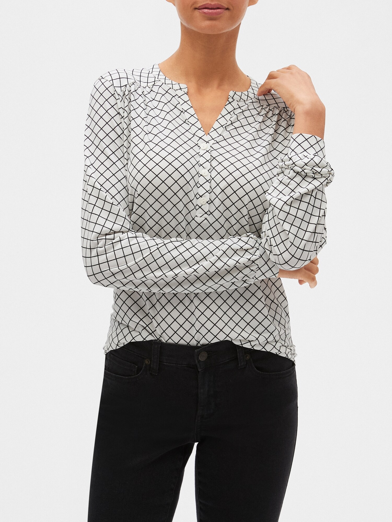 Print Matte Jersey Shirt Banana Republic Factory