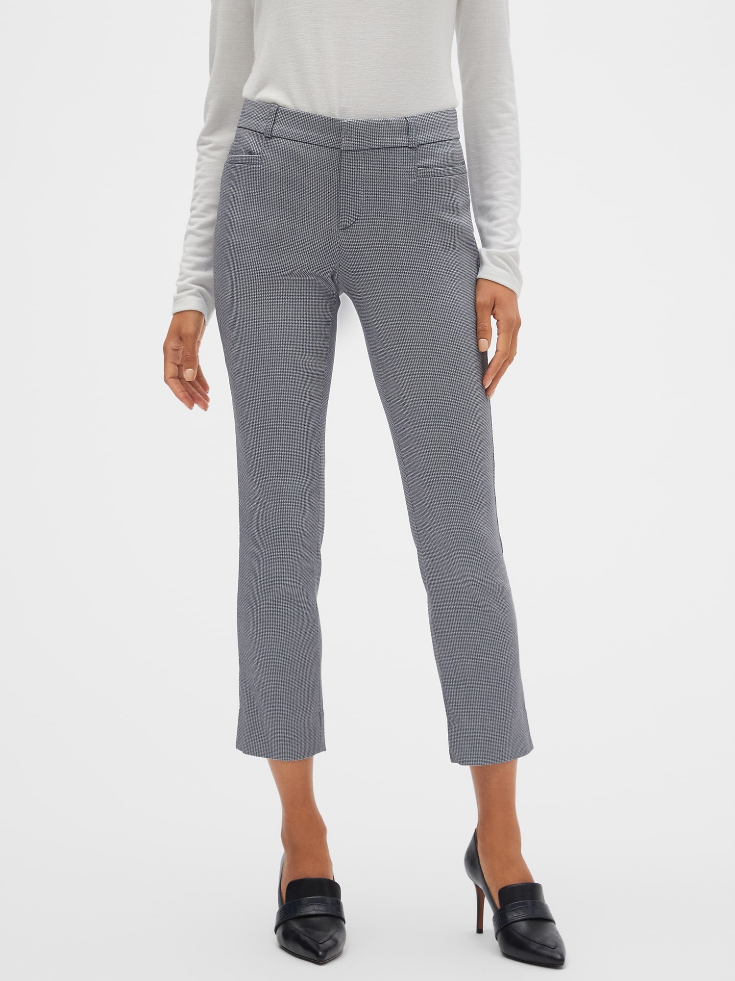 Sloan Twill Check Slim Crop Pant | Banana Republic Factory