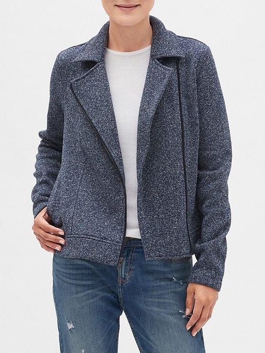 Textured Knit Moto Jacket Banana Republic Factory