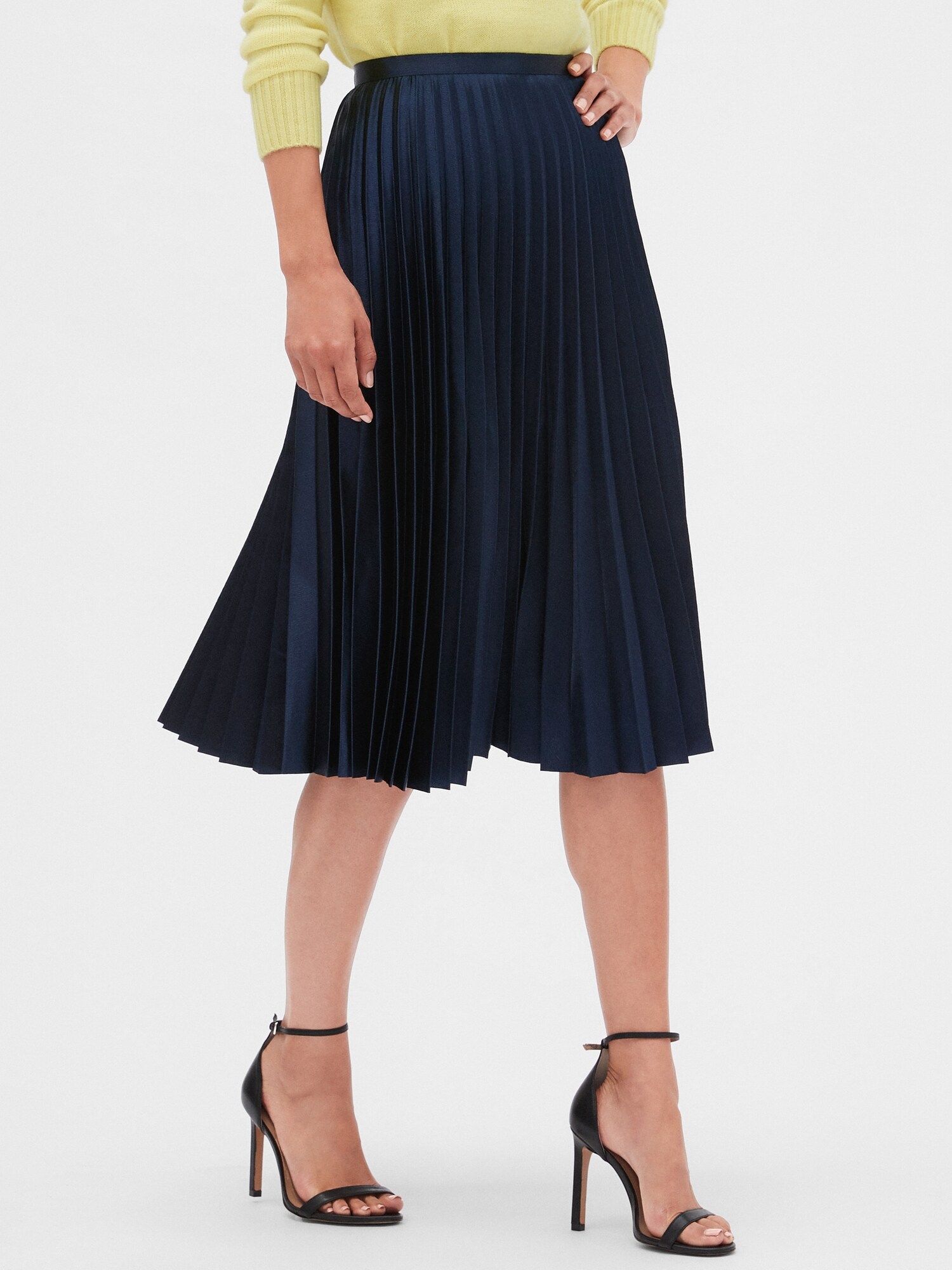 PLEATED SATIN FINISH SKIRT - Cava