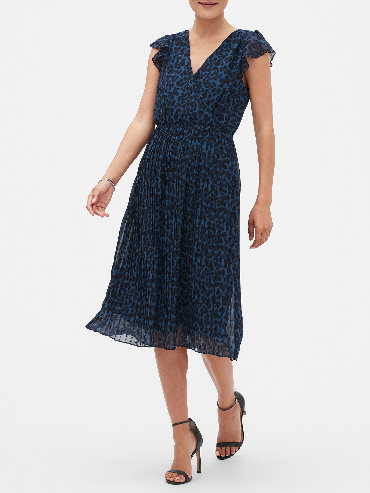 animal print pleated dress