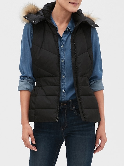 puffy vest with hood