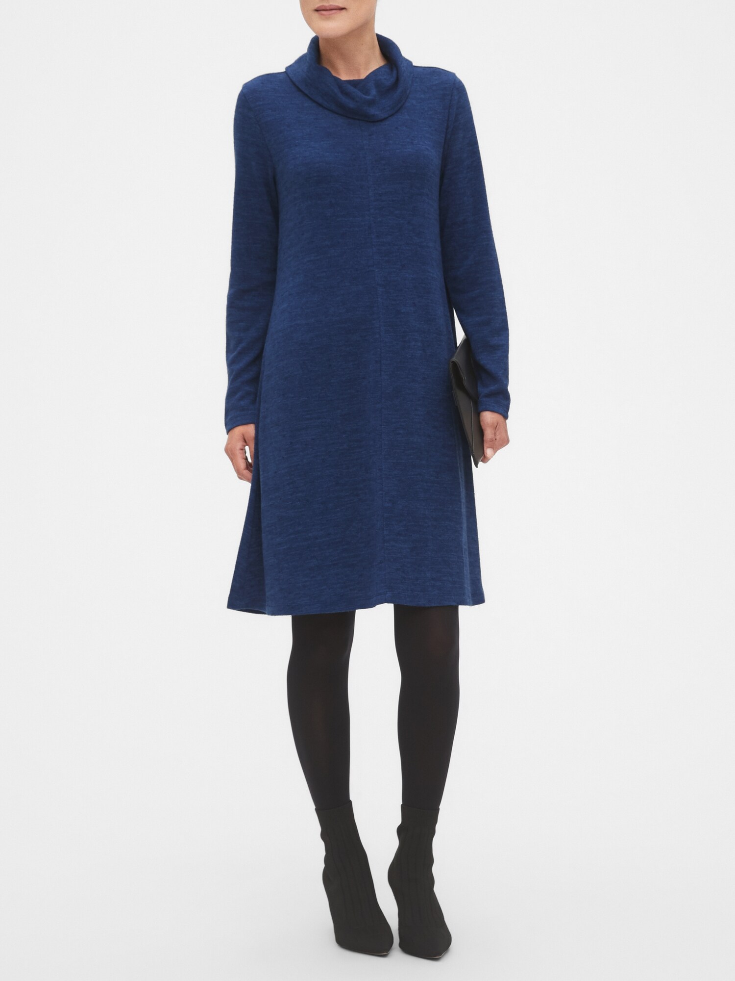 Petite Cozy Cowl-Neck Fit-and-Flare Sweater Dress
