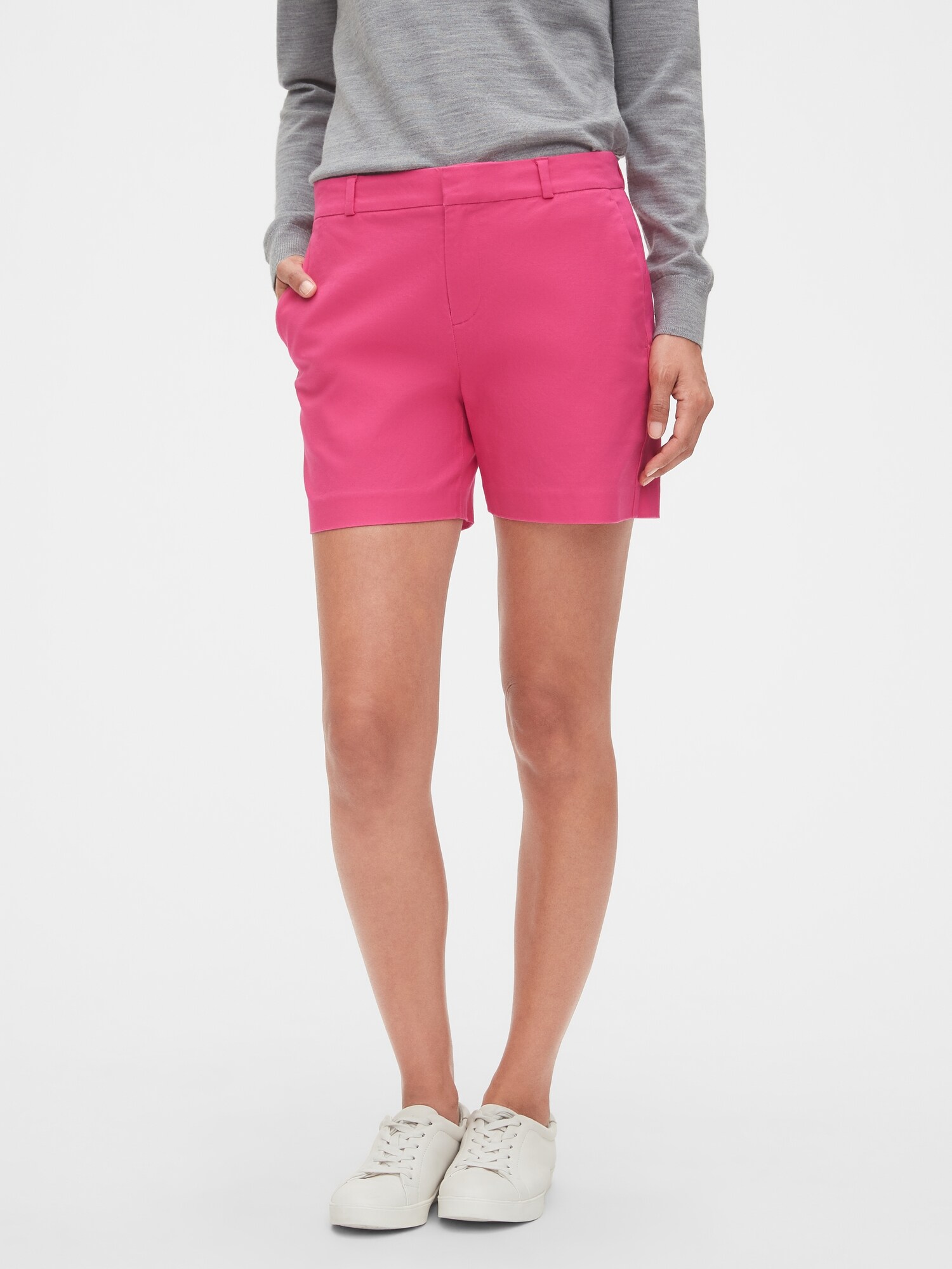 tailored pink shorts