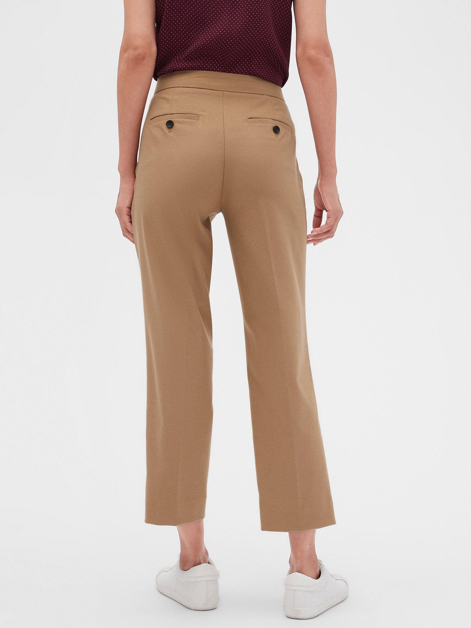 Avery Tie-Waist Brushed Twill Tailored Ankle Pant