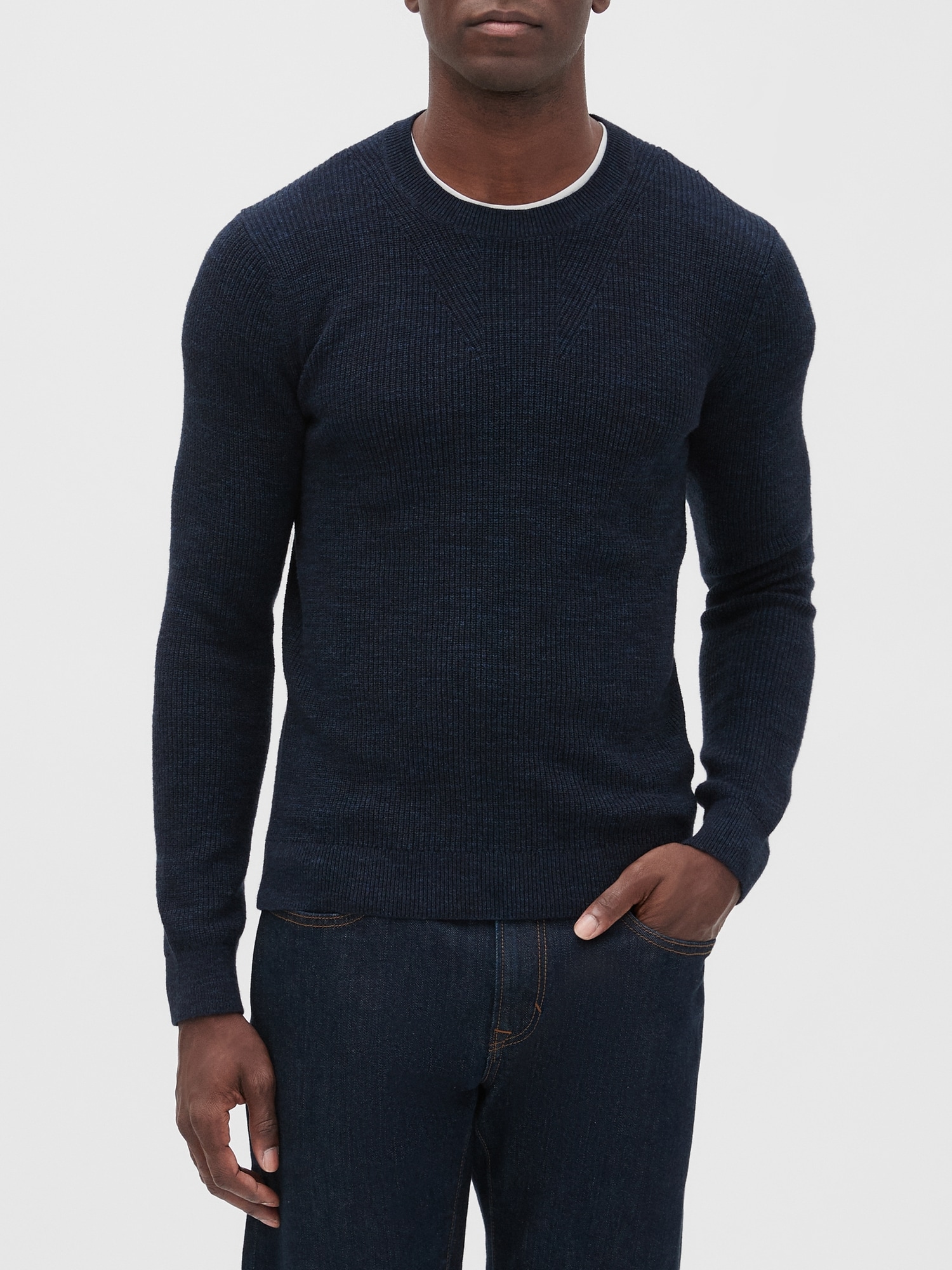 Ribbed Crew-neck Sweater 