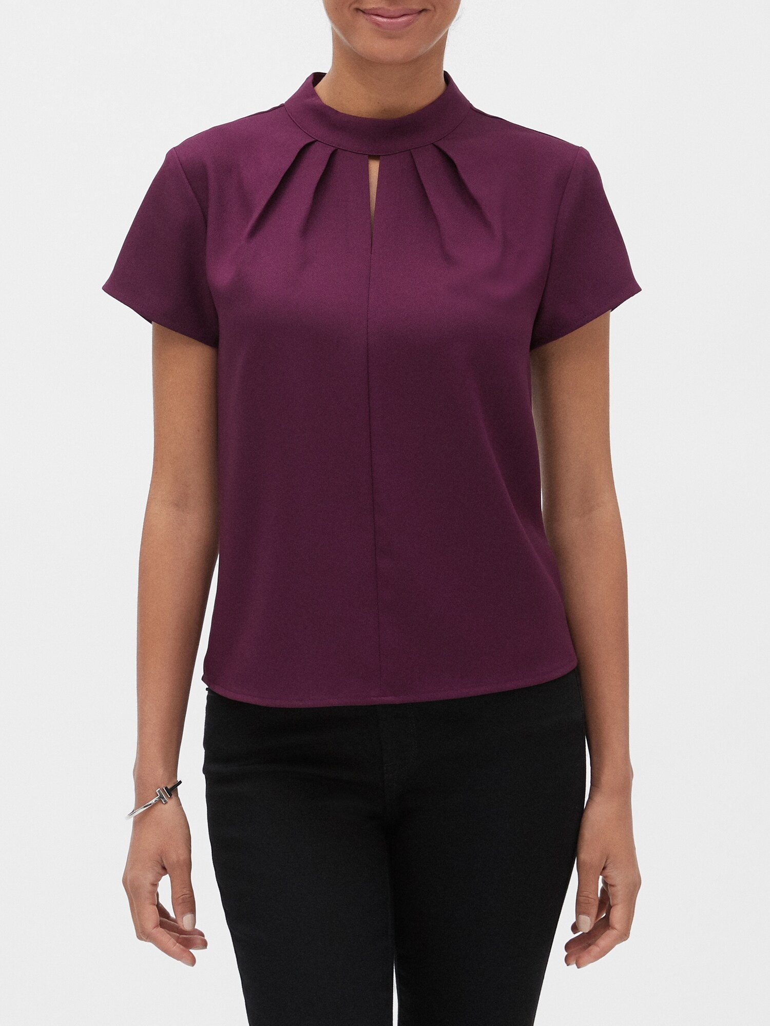 Pleat-Neck Top | Banana Republic Factory