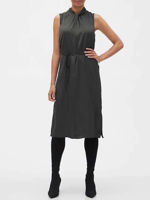 petite satin midi dress