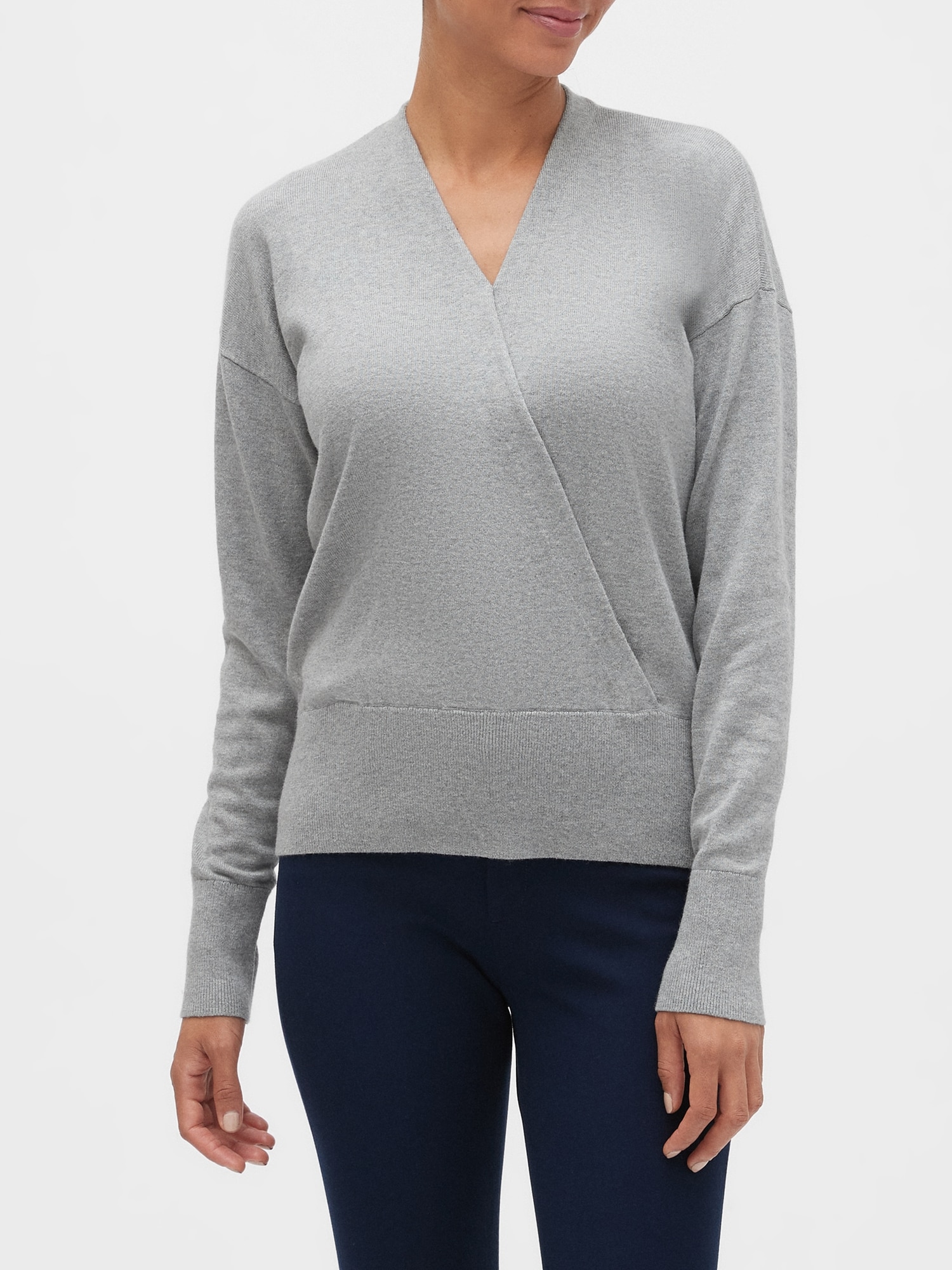 wrap v neck sweater