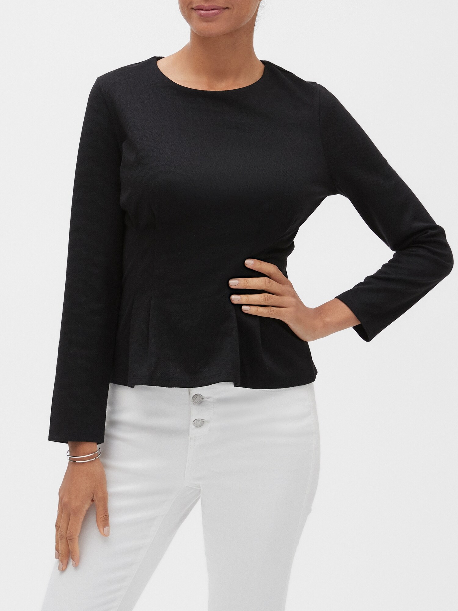 Textured Peplum Top Banana Republic Factory