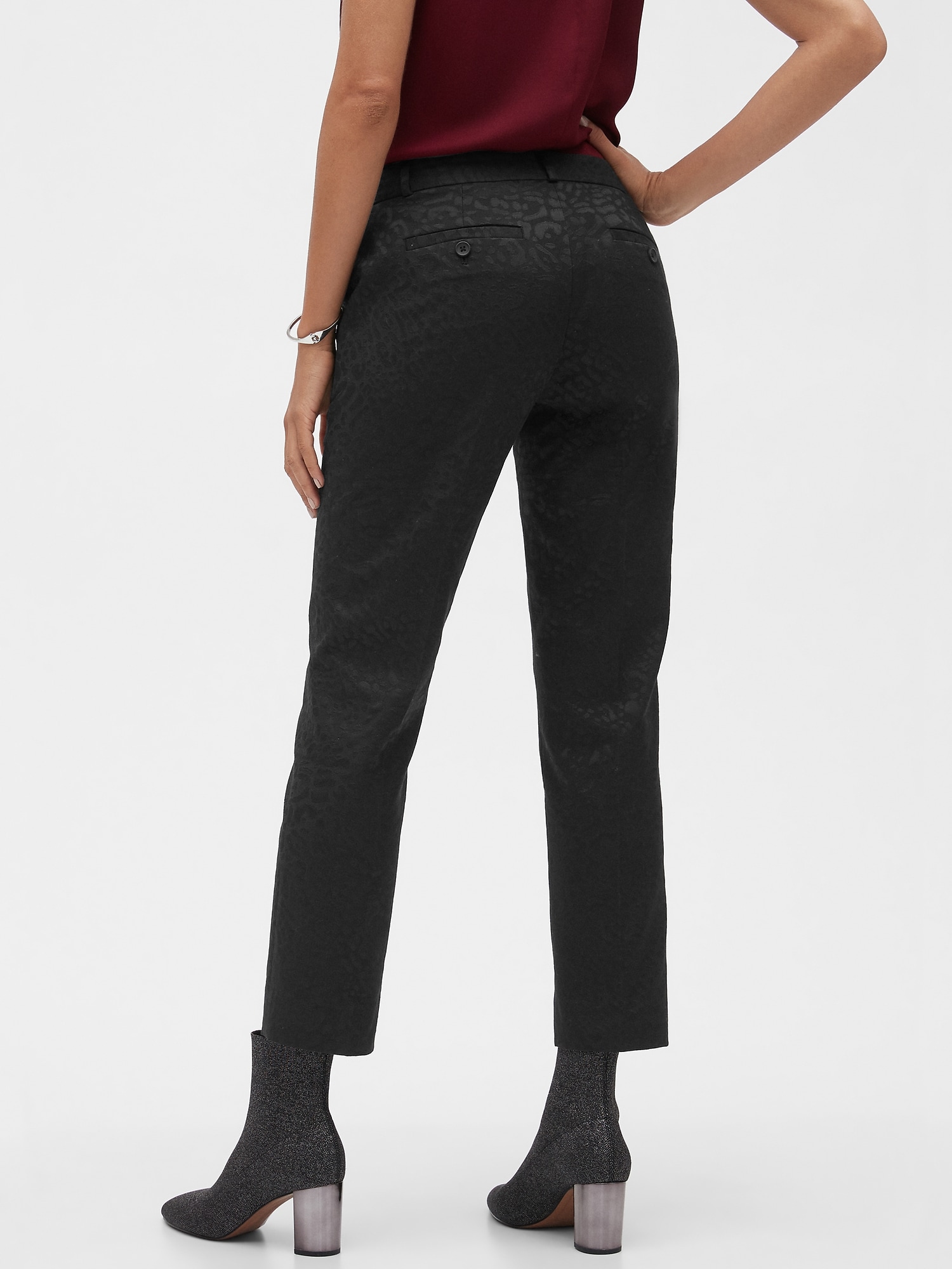 Avery Straight-Fit Leopard Ankle Pant